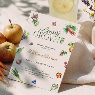 Locally Grown Farmer's Market Baby Shower Invitation