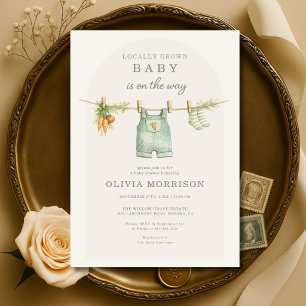 Locally Grown Farmers Market Baby Shower Invitation