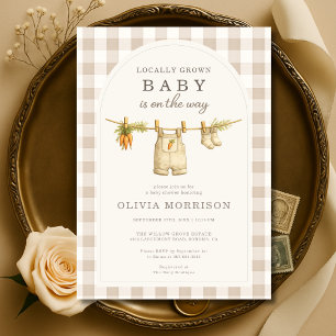 Locally Grown Farmers Market Baby Shower Invitation