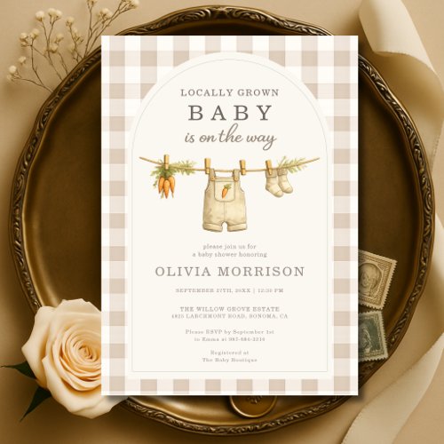 Locally Grown Farmers Market Baby Shower Invitation