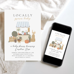 Locally Grown Farmer's Market Baby Shower Invitation