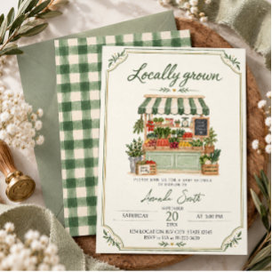 Locally Grown Farmers Market Baby Shower Invitation