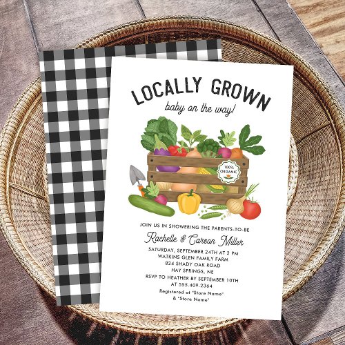 Locally Grown Farmers Market Baby Shower Invitation