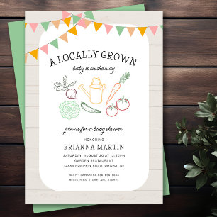 Locally Grown Farmers Market Baby Shower Invitation