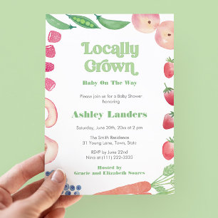 Locally Grown Farmers Market Baby Shower Invitation