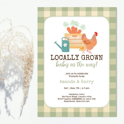 Locally Grown Farmers Market Baby Shower Invitation