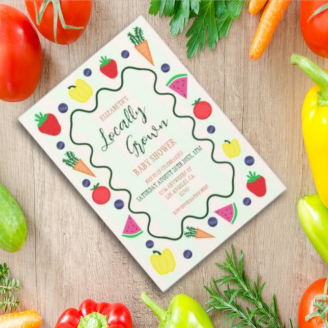 Locally Grown Farmer's Market Baby Shower Invitation (Creator Uploaded)