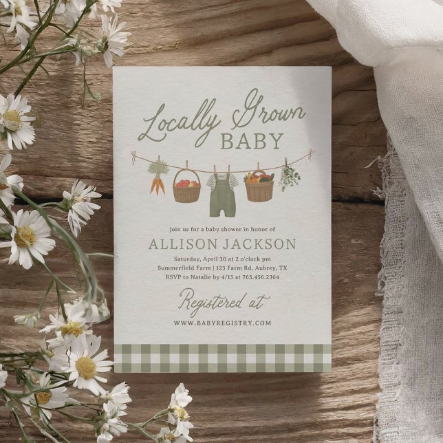 Locally Grown Farmers Market Baby Shower Invitation (Creator Uploaded)