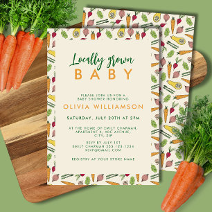 Locally Grown Farmers Market Baby Shower Invitation