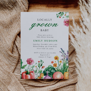 Locally Grown Farmers Market Baby Shower Invitation