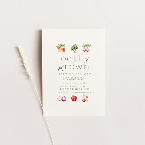 Locally Grown Farmers Market Baby Shower Invite