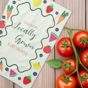 Locally Grown Farmer's Market Baby Shower Kitchen Towel