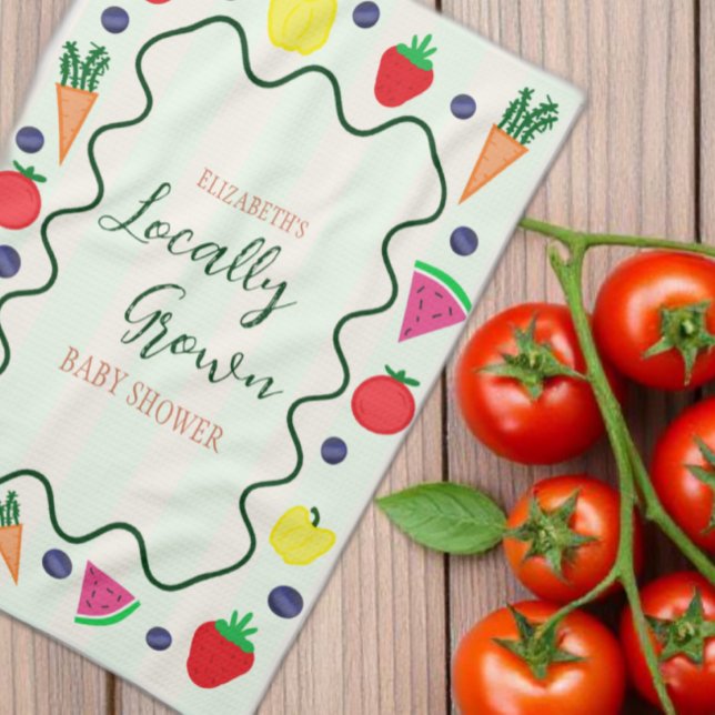 Locally Grown Farmer's Market Baby Shower Kitchen Towel (Creator Uploaded)