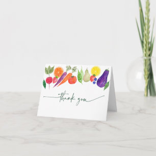 Locally Grown Farmers Market Baby Shower Letterpress Thank You Card