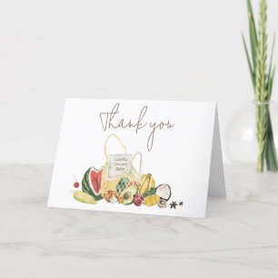 Locally Grown Farmers Market Baby Shower Letterpress Thank You Card