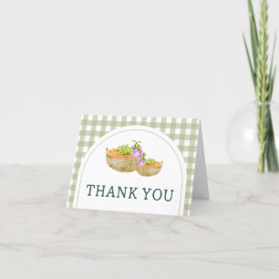 Locally Grown Farmers Market Baby Shower Letterpress Thank You Card