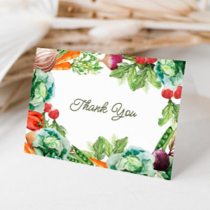 Locally Grown Farmers Market Baby Shower Letterpress Thank You Card
