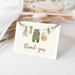 Locally Grown Farmer's Market Baby Shower Letterpress Thank You Card