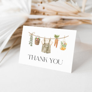 Locally Grown Farmers Market Baby Shower Letterpress Thank You Card