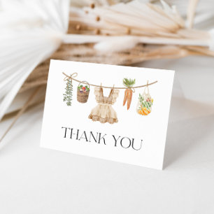 Locally Grown Farmers Market Baby Shower Letterpress Thank You Card