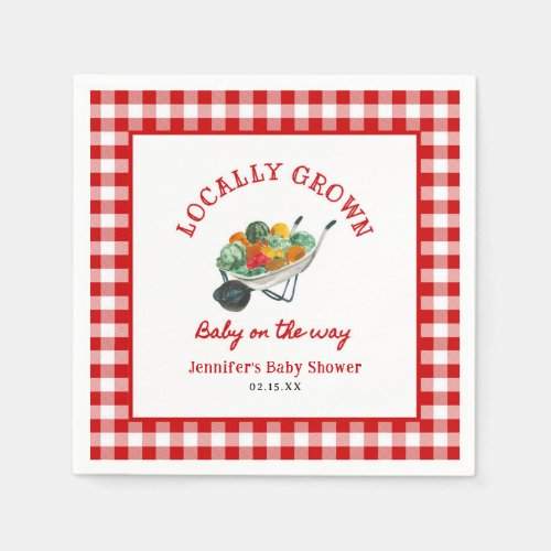Locally Grown Farmers Market Baby Shower Napkins