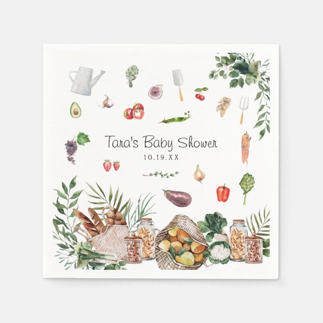 Locally Grown Farmer's Market | Baby Shower Napkins (Front)
