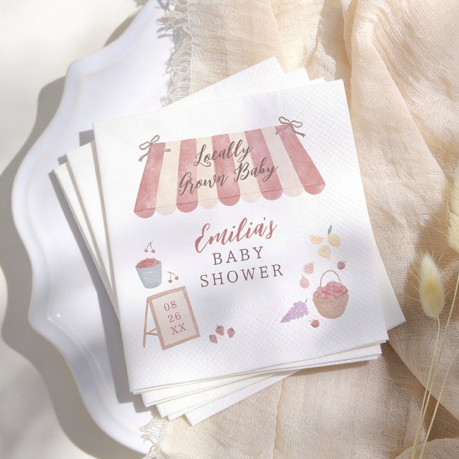 Locally Grown Farmer's Market Baby Shower Napkins (Creator Uploaded)