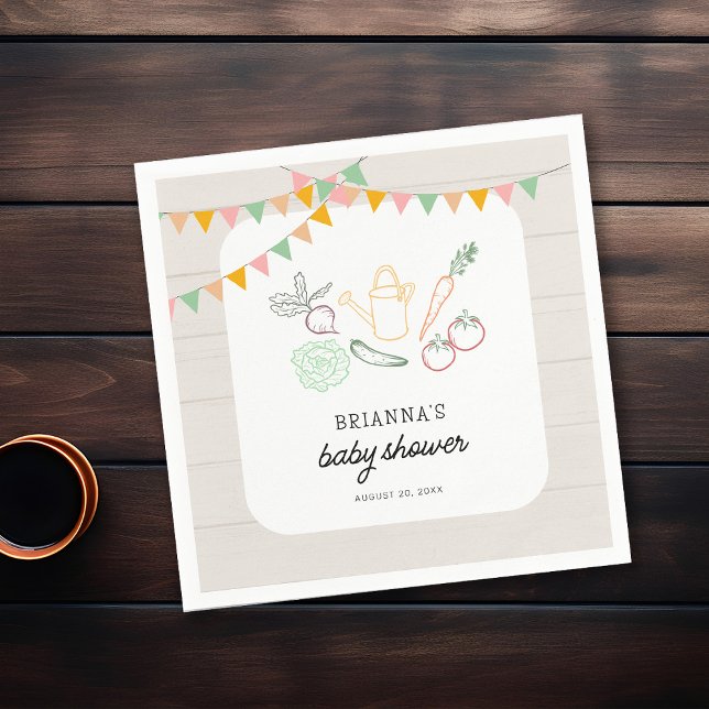 Locally Grown Farmers Market Baby Shower Napkins (Creator Uploaded)
