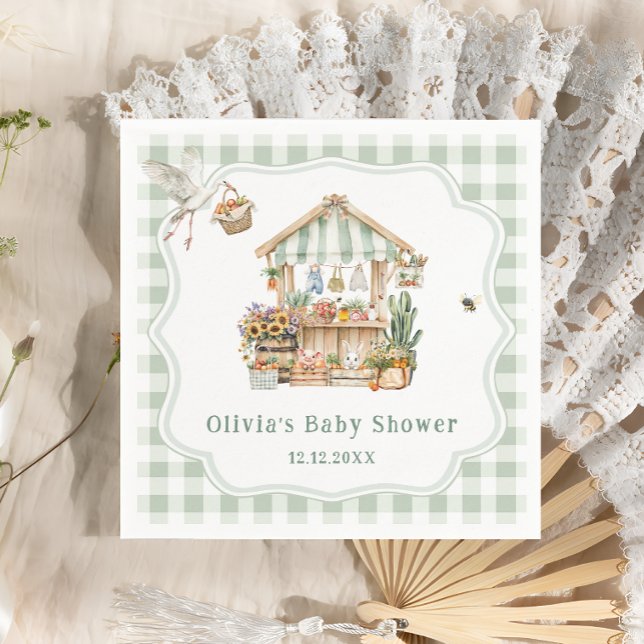 Locally Grown Farmers Market Baby Shower Napkins (Creator Uploaded)