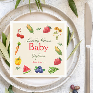 Locally Grown Farmers Market Baby Shower Napkins