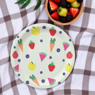 Locally Grown Farmer's Market Baby Shower Paper Plates