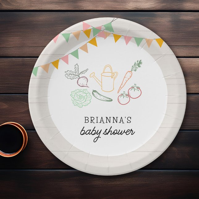 Locally Grown Farmers Market Baby Shower Paper Plates (Creator Uploaded)