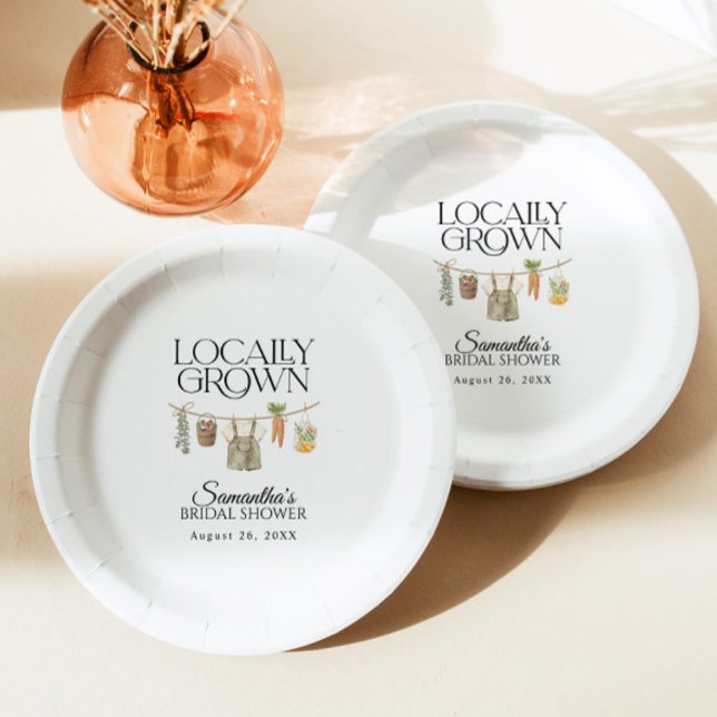 Locally Grown Farmers Market Baby Shower Paper Plates (Creator Uploaded)