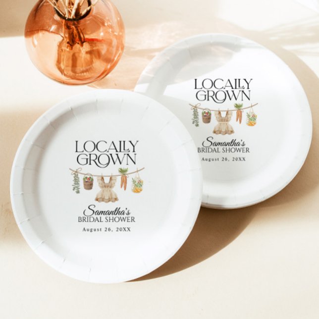 Locally Grown Farmers Market Baby Shower Paper Plates (Creator Uploaded)