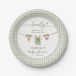 Locally Grown Farmers Market Baby Shower Paper Plates