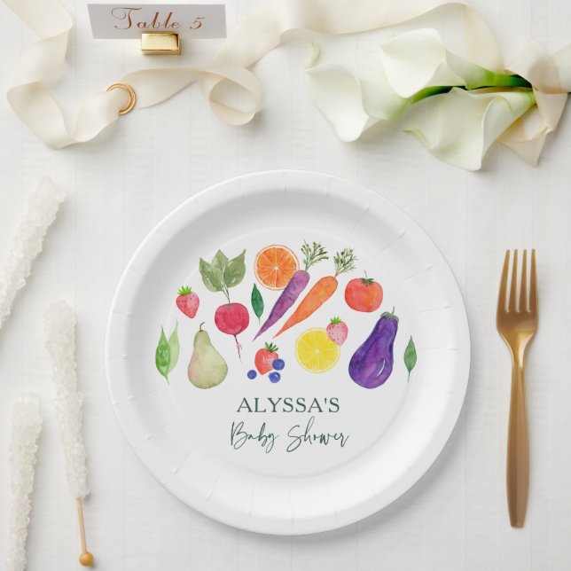 Locally Grown Farmers Market Baby Shower Paper Plates (Wedding)