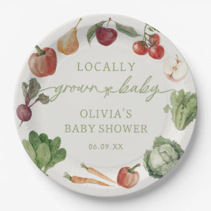 Locally grown Farmers market baby shower Paper Plates