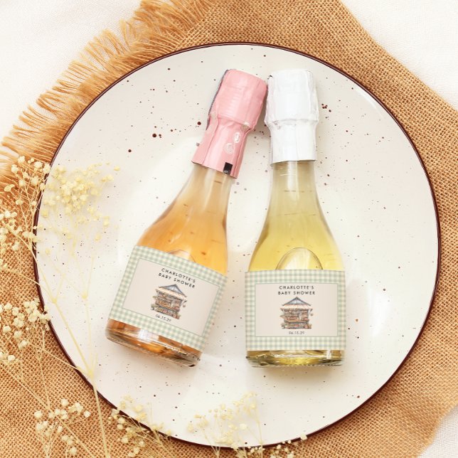 Locally Grown Farmer's Market Baby Shower  Sparkling Wine Label (Creator Uploaded)