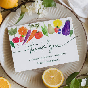 Locally Grown Farmers Market Baby Shower Thank You Card