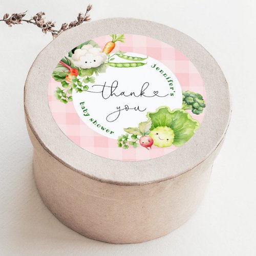 Locally grown Farmers market baby shower thank you Classic Round Sticker