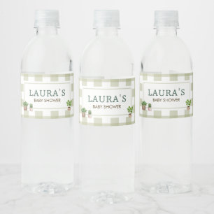 Locally Grown Farmers Market Baby Shower Water Bottle Label