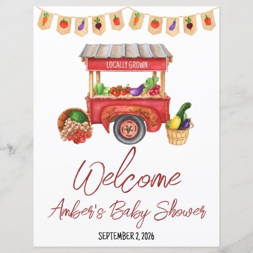 Locally Grown Farmers Market Baby Shower Welcome
