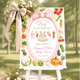 Locally Grown Farmer's Market Baby Shower Welcome Foam Board