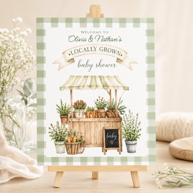Locally Grown Farmers Market Baby Shower Welcome Foam Board (Creator Uploaded)