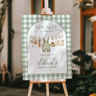 Locally Grown Farmers Market Baby Shower Welcome Foam Board