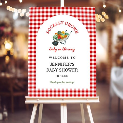 Locally Grown Farmers Market Baby Shower Welcome Foam Board