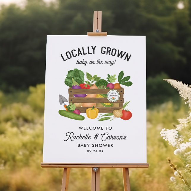 Locally Grown Farmers Market Baby Shower Welcome Foam Board (Creator Uploaded)