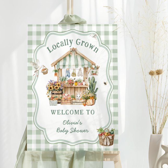 Locally Grown Farmers Market Baby Shower Welcome Foam Board (Creator Uploaded)