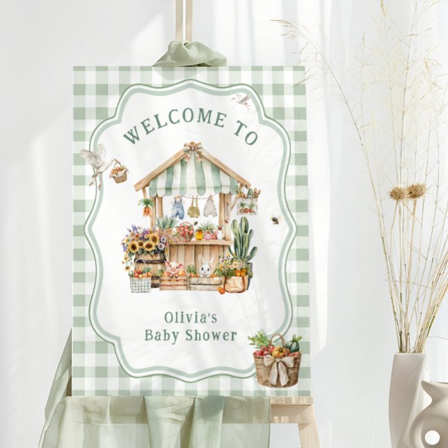 Locally Grown Farmers Market Baby Shower Welcome Foam Board (Creator Uploaded)