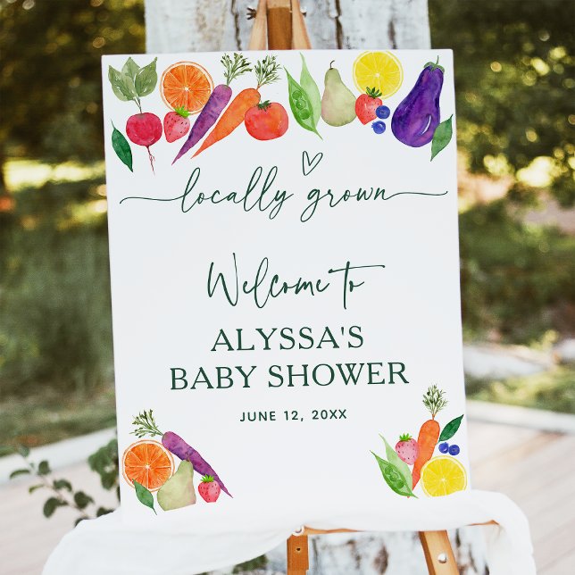 Locally Grown Farmers Market Baby Shower Welcome Foam Board (Creator Uploaded)